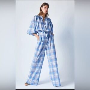 The Label Edition Thalia pants blue checks XS